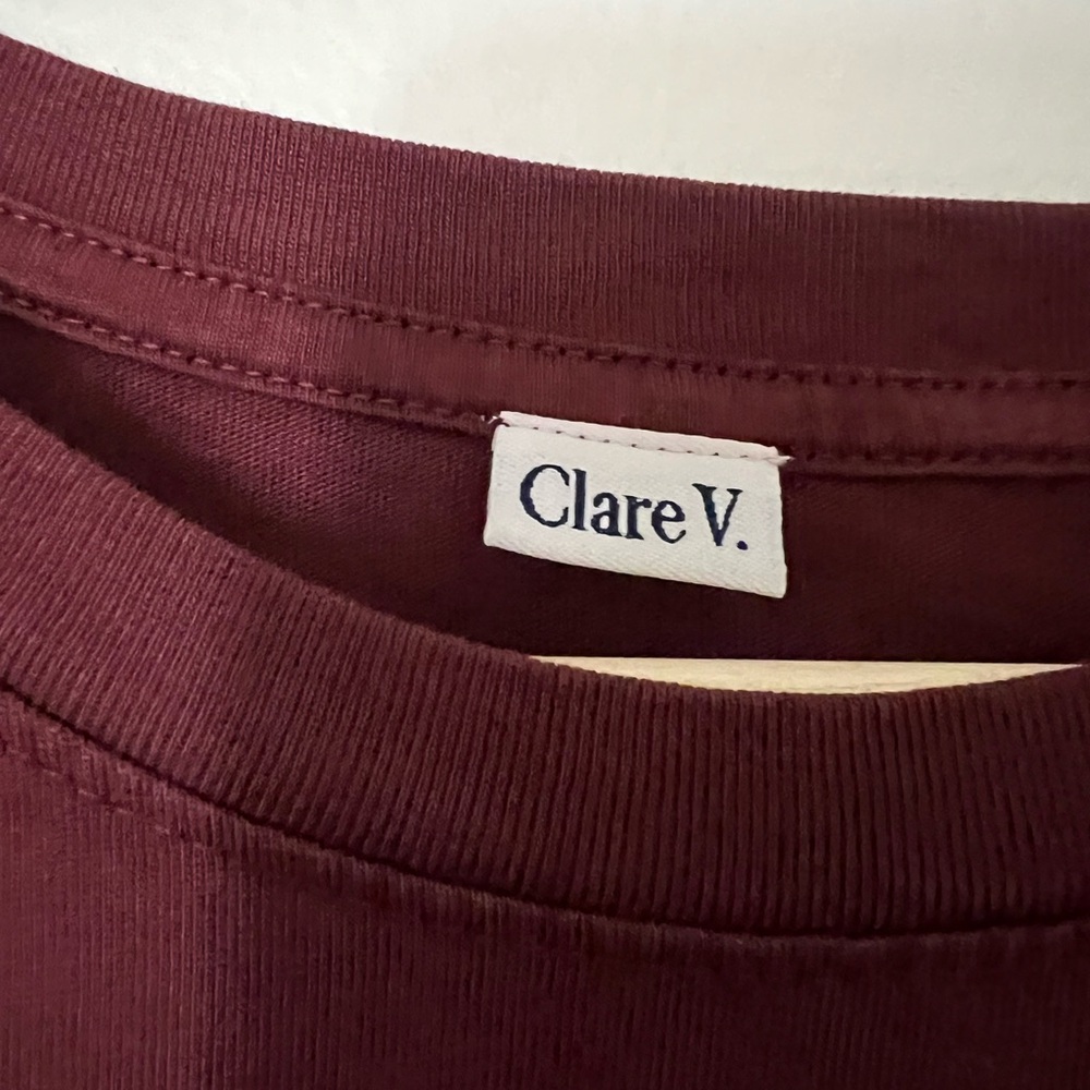 Burgundy Clare V t-shirt with embroidery eye size M - Picture 4 of 6